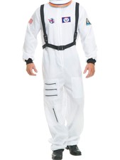 Adult Mens Womens White Astronaut Space Suit Costume