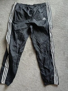 Adidas Y2K Vintage Windbreaker Trainingshose Gr. XL ohne Kordelzug schwarz - Bild 1 von 6