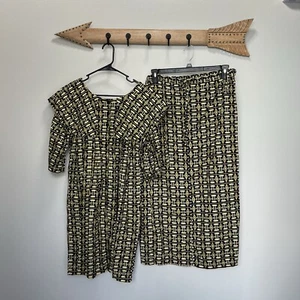 The African Village | Vintage schwarz gelb Kleid & Rock Set One Size - Bild 1 von 7