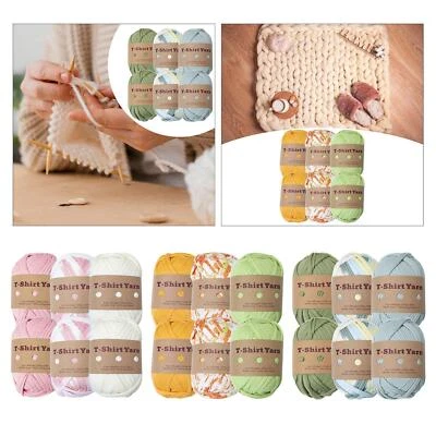 6 Stück Strickgarn, waschbares handgestricktes Teppichgarn zum Häkeln von - Bild 1 von 2