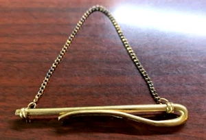Vintage Anson 1/20 12K G.F. Tie Bar With Chain - Picture 1 of 3