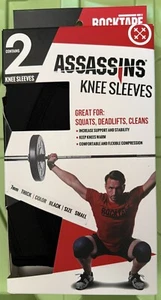 Rocktape Rock Tape Assassins Knee Sleeves Knee Wraps Brace - Small - 7mm Black - Picture 1 of 2