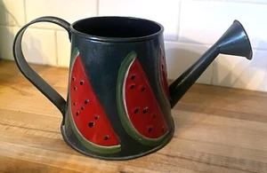 BEAUTIFUL & vibrant WATERMELON watering can! Vintage, made in India - Picture 1 of 8