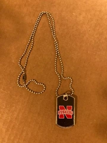 Vintage Nebraska Football Dogtag Necklace Cover