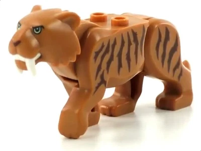 NEW LEGO Saber-Toothed Tiger Large Cat Brown Stripes Minifigure New Sealed Bag - Image 1 of 4