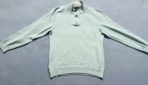 Mark Law Herren salbeigrün Stehkragen 1/4 Reißverschluss Pullover Größe Medium alle Baumwolle - Bild 1 von 7