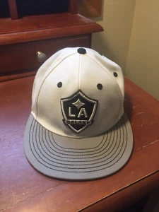 LA Galaxy Adidas Fitted Hat Cap Sz 7 3/8 MLS WHITE STYLE# G509 - Picture 1 of 2