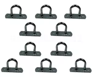 10x Durable Lashing D Rings Awning Tarp Tie Down Point Load Secure Steel Anchor - Picture 1 of 7