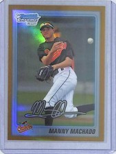 2010 Bowman Chrome Draft Picks Gold Refractor #BDPP80 Manny Machado No 3 of 50