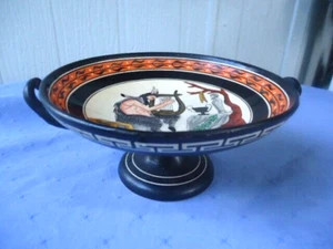 ancient footed bowl pan playing his lyre hand painted Greek pottery 420bc - Bild 1 von 7