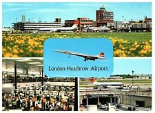 London Heathrow Airways British Air Vintage Multi-view Postcard