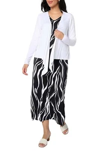 Belle by Kim Gravel Better Together Dress & Shrug Set Painted Ribbons - Picture 1 of 1