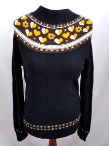 Voodoo Vixen Damenpullover/Sweater schwarz Farrow Heart Blumen UK-Größe 10 - Bild 1 von 11