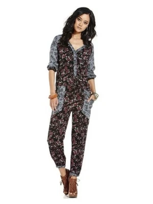 Mono Free People Sheila Bohemio Patchwork Estampado Floral Talla Grande Boho Foto 1 de 4