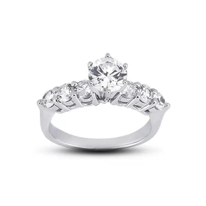 5.84ct I-SI1 Round Earth Mined Certified Diamonds 18k Classic Wedding Ring Set - Picture 1 of 7