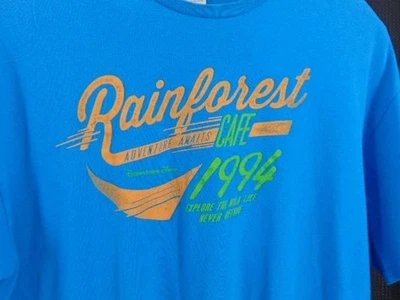 Vintage Rainforest Cafe Downtown Disney 1994 T Shirt 2XL Blue Delta Pro Resort - Image 1 of 4