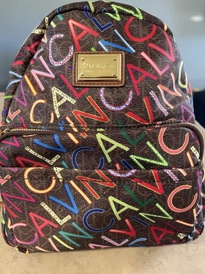 Calvin Klein Mini Backpack NWT | Multicolor Logo Print Designer Bag - Image 1 of 4