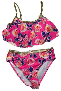 Betsy Johnson Girls 2PC Pink Floral Swimsuit Size S (7/8) - Picture 1 of 4