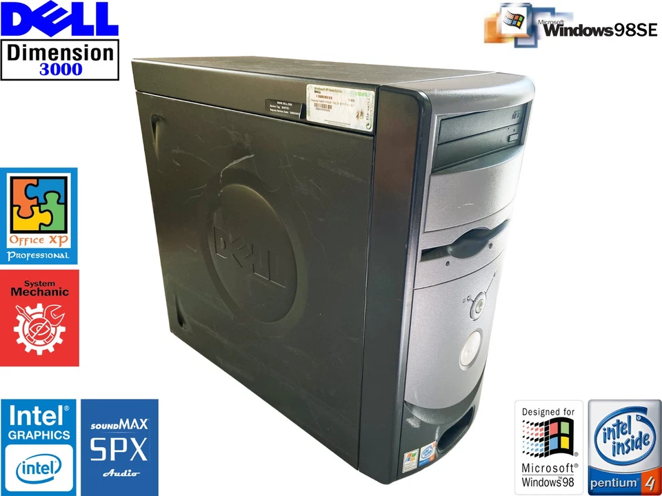 Dell DIMENSION 3000 [Windows 98SE] [80GB HD] @3.00 GHz; 512MB RAM [Retro Gaming] - Image 1 of 4