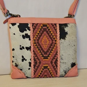 Myra Tonga Ridge Crossbody Cowhide Bag Pink western - Picture 1 of 17