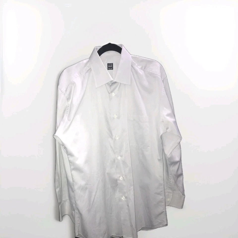 Camisa de vestir Ike Behar New York gris claro manga larga abotonada para hombre 16,5-32 Foto 1 de 4