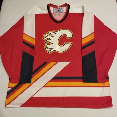 CCM Calgary Flames Pedestal NHL Hockey Jersey Vintage Red Away Adult XL () - Image 1 of 4