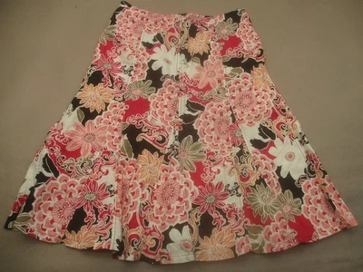 Kim Rogers Size 14P Womens Multicolor Floral 100% Linen Zip A Line Skirt 489 - Image 1 of 4