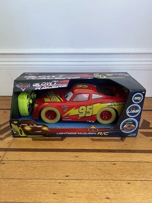 Disney Pixar Cars Glow Racers Lightning McQueen Remote Control Race Car New - Image 1 of 4