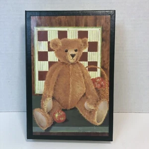 Teddy w Apples 12 Note Cards Greeting Blank 5.5 x 7.75 Keepsake Box - Picture 1 of 7
