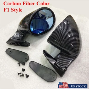 Mirrors Vintage Side Wing Mirrors Carbon Fiber Look For California Style F1 - Picture 1 of 9