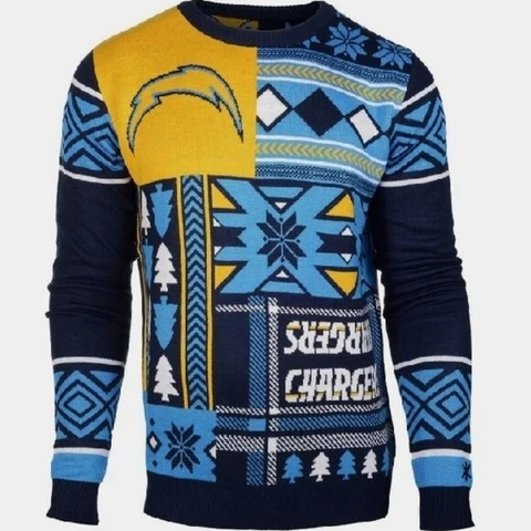 Los Angeles LA Chargers Ugly Christmas Sweater Xmas KLEW NWT Cover