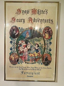 Disney Schneewittchen Poster 1983 in Gold Metallrahmen 36x24 ORIGINAL GROß Vintage - Bild 1 von 7