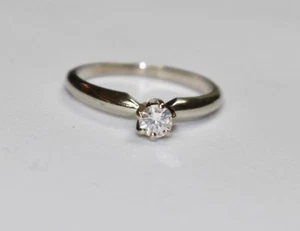 Anillo de compromiso solitario 1/4 ct 0,25 ct DIAMANTE ORO BLANCO 14K talla 5,75 - Imagen 1 de 11