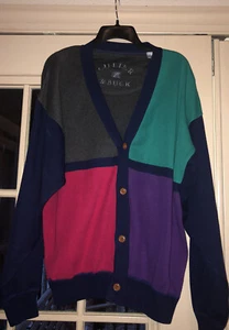 Cutter & Buck Retro Colorblock Cardigan Size M - Picture 1 of 7