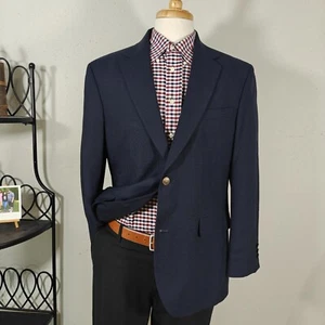 Dockers Men's Sport Coat Blazer Two Button Solid Navy Polyester Wool Size 40R - Picture 1 of 14