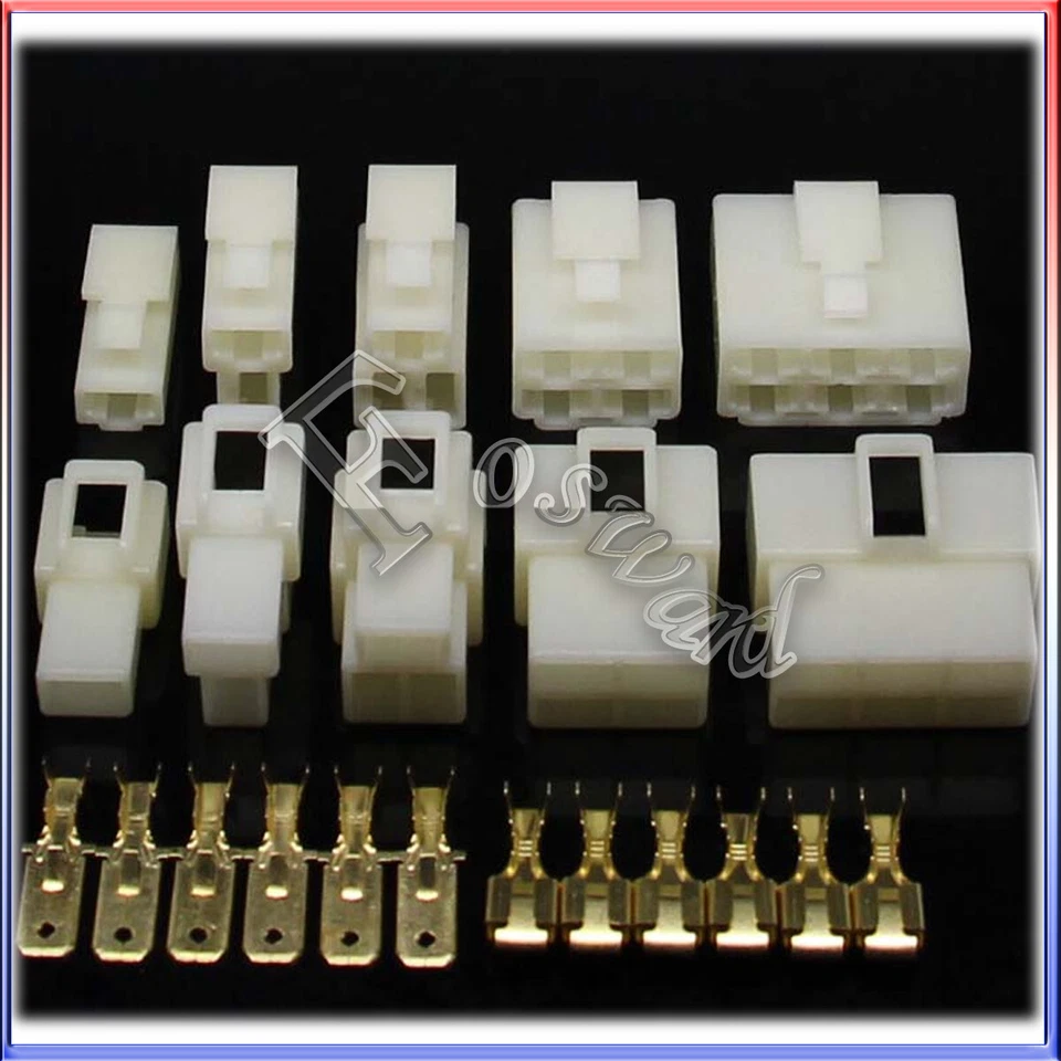 6.3MM 1 ` 8 Pin Electrical Auto Wire Connector Socket Plug Terminal for Moto Car - Image 1 of 1