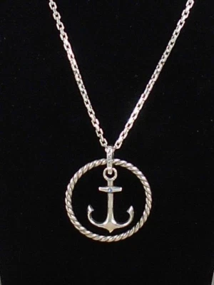 Collar Convertible Brighton Plateado AGUA AZUL Flotador Ancla JL7410 Foto 1 de 2