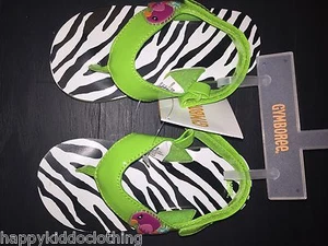 NWT Size 7 8 Gymboree Zebra Stripe Sandals Flip Flops shoes girls kids NEW - Imagen 1 de 2