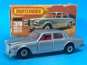 1970s Matchbox England Diecast Car Vehicle Mint & Box No 39 Silver Rolls Royce - Picture 1 of 8