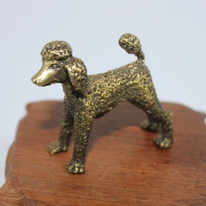 Brass Poodle Figurine Dog Statue Animal Figurines Toys Home Desktop Decoration - Picture 1 of 3