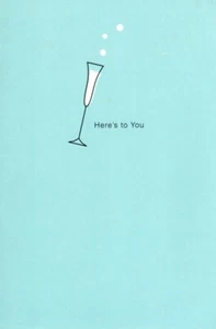 Tarjeta de felicitación Felicitaciones Cheers Champagne Here's To You Carlton - Imagen 1 de 3
