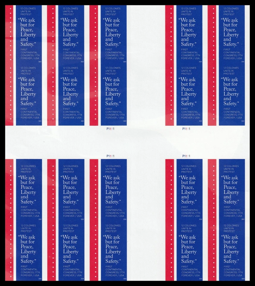 US 5939a First Continental Congress imperf NDC cross gutter block 20 B MNH 2024 - Image 1 of 1