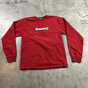 Quicksilver T Shirt Girls Size Small Red Y2K Surf Beach Flaws Long Sleeve Preown - Picture 1 of 15