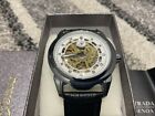 Genoa Skeleton Dial Automatic Men’s Watch Leather Strap Boxed Never Worn