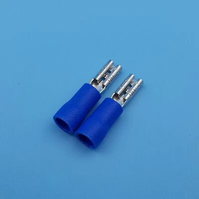 100Pcs Blue 2.8mm Female Spade 16-14 AWG Quick Disconnect Wire Crimp Terminals - Image 1 of 4
