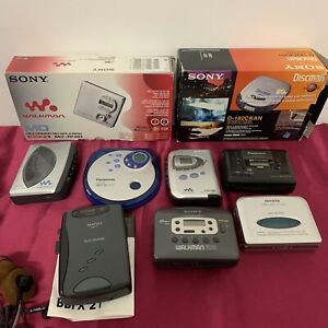 #9510 Personal Cassette CD Players Job Lot x 9 Sony Walkman Untested