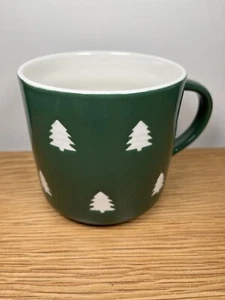 Marks & Spencer Dark Green/White Christmas Tree  Fine China 9.5cm Coffee Mug - Picture 1 of 10