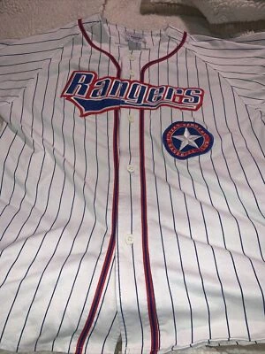 Camiseta de beisebol vintage Texas Rangers Ivan Rodriguez costurada para iniciantes tamanho M HTF RARA ANOS 90’s - Imagem 1 de 4