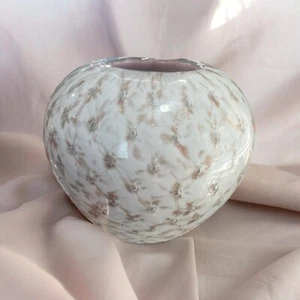 Art Glass Vase Cased Purple Whitish Gold Flakes & Bubbles Bullicante outside - Picture 1 of 9
