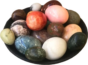Antique Rustic Bowl & Ceramic Eggs Center Table Dining Table Decor - Picture 1 of 4
